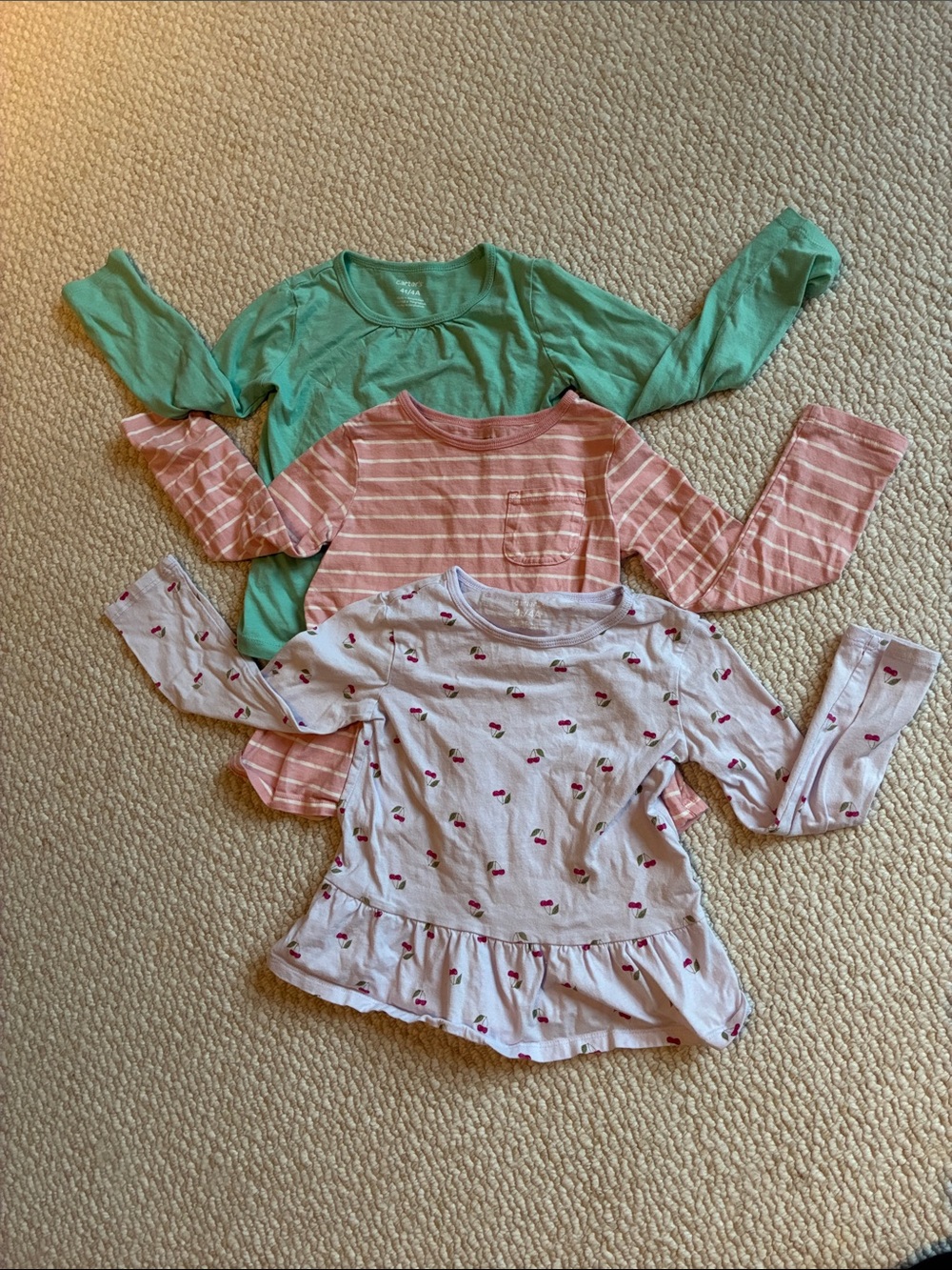 4T Girls Carter's Long Sleeve Tops - Bundle/Lot of 3